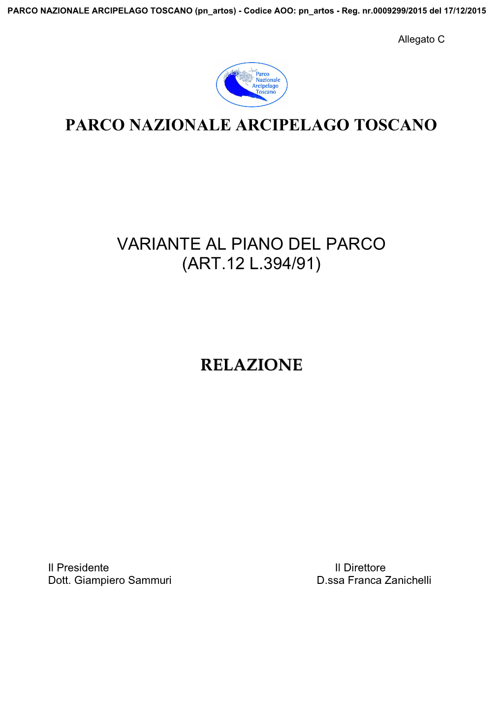 Parco Nazionale Arcipelago Toscano Variante Al Piano