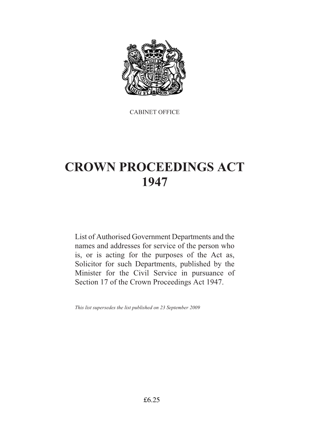 Crown Proceedings Act 1947