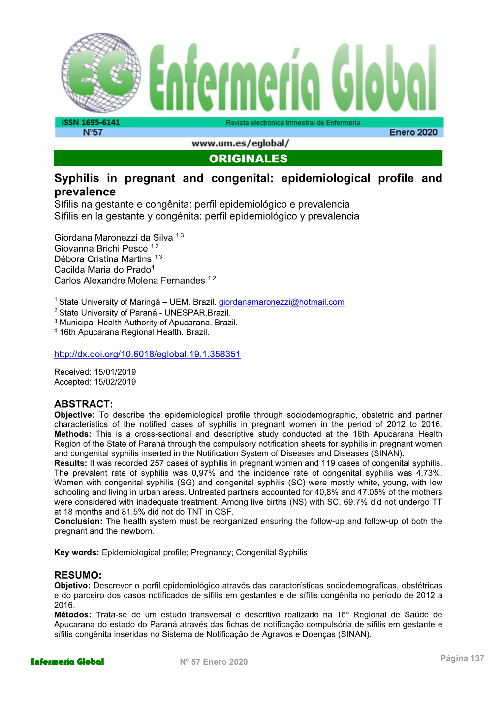 Syphilis in Pregnant and Congenital: Epidemiological Profile And