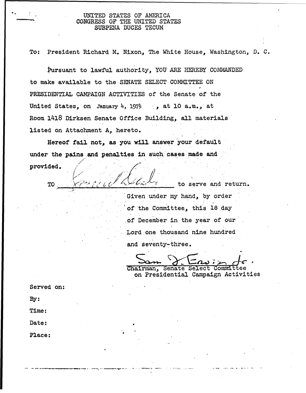 Senate Select Committee on the 1972 Presidential Election