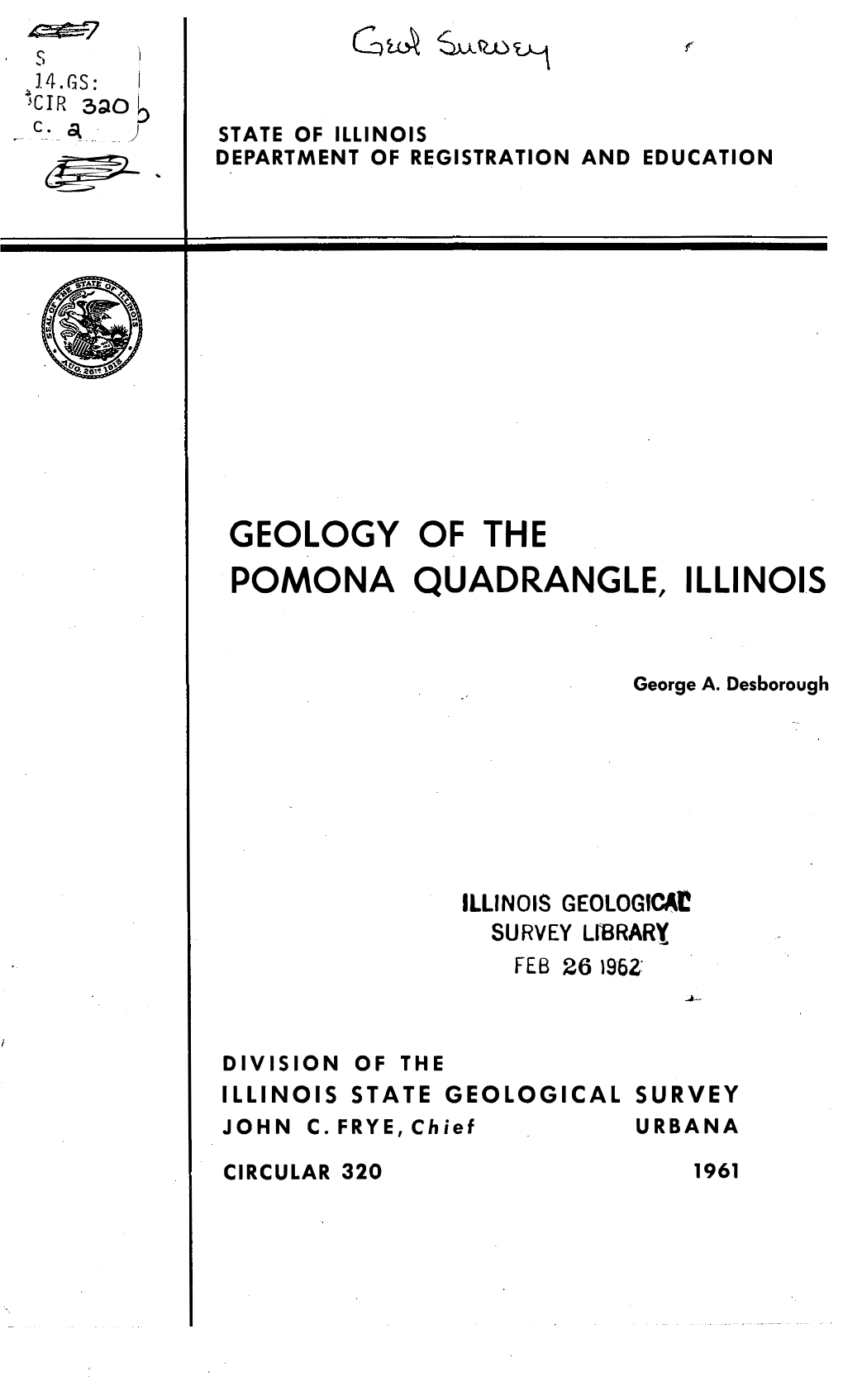 Geology of the Pomona Quadrangle, Illinois