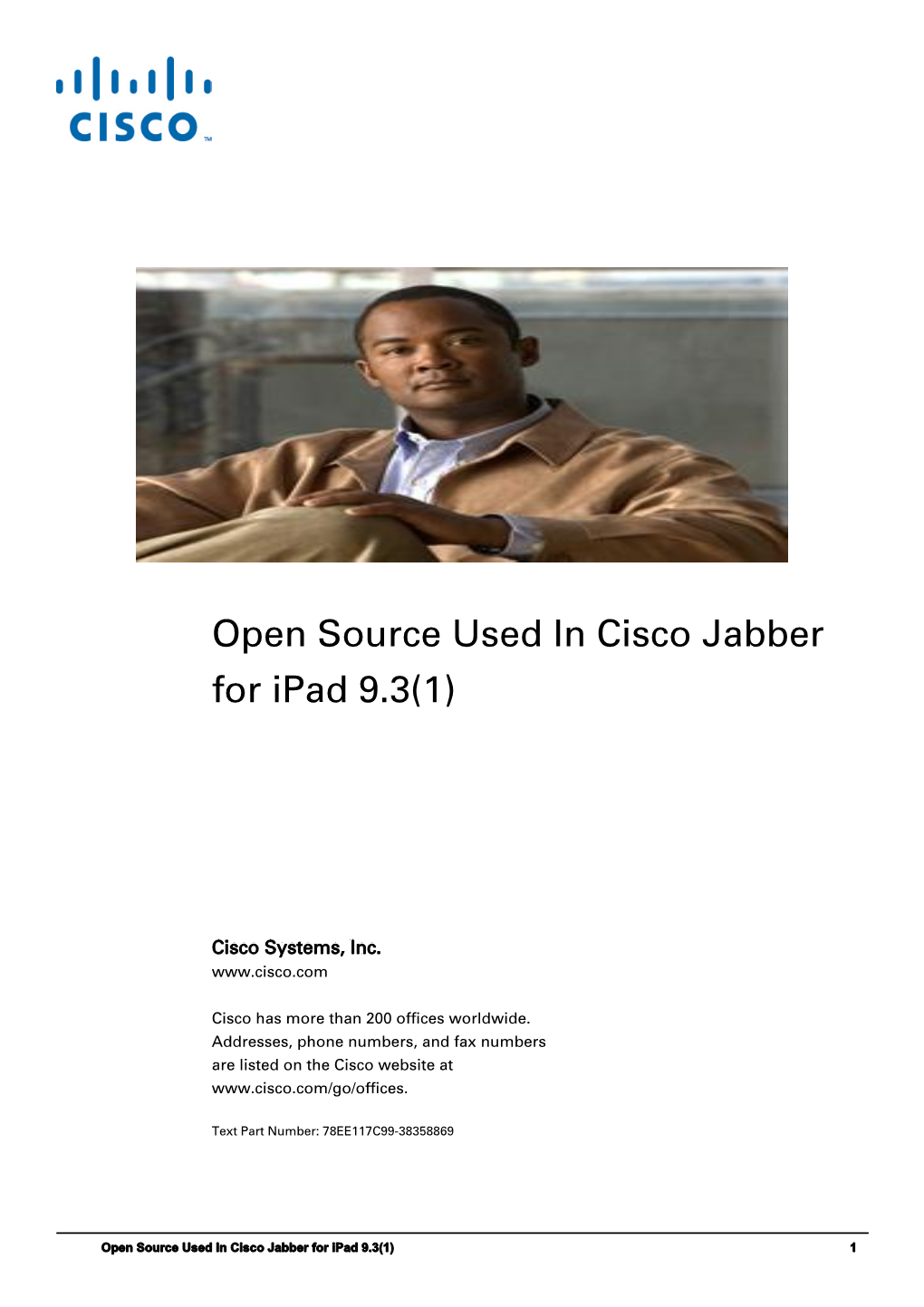 Cisco Jabber for Ipad 9.3 Licensing Documentation