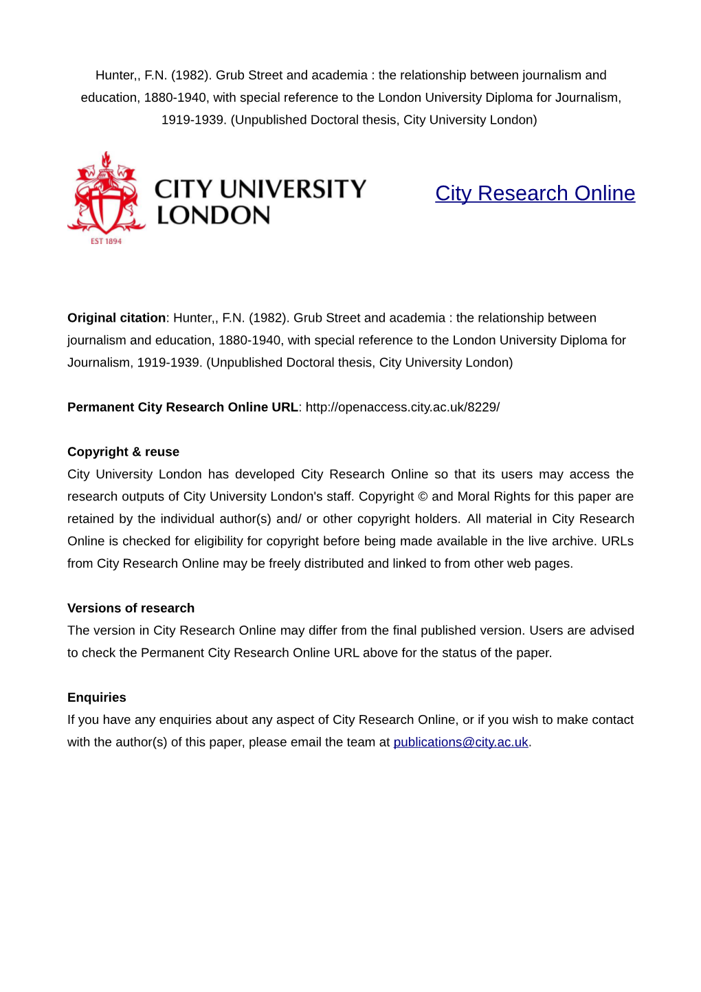 City Research Online