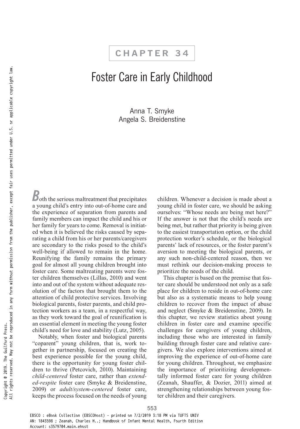 Foster Care in Early Childhood