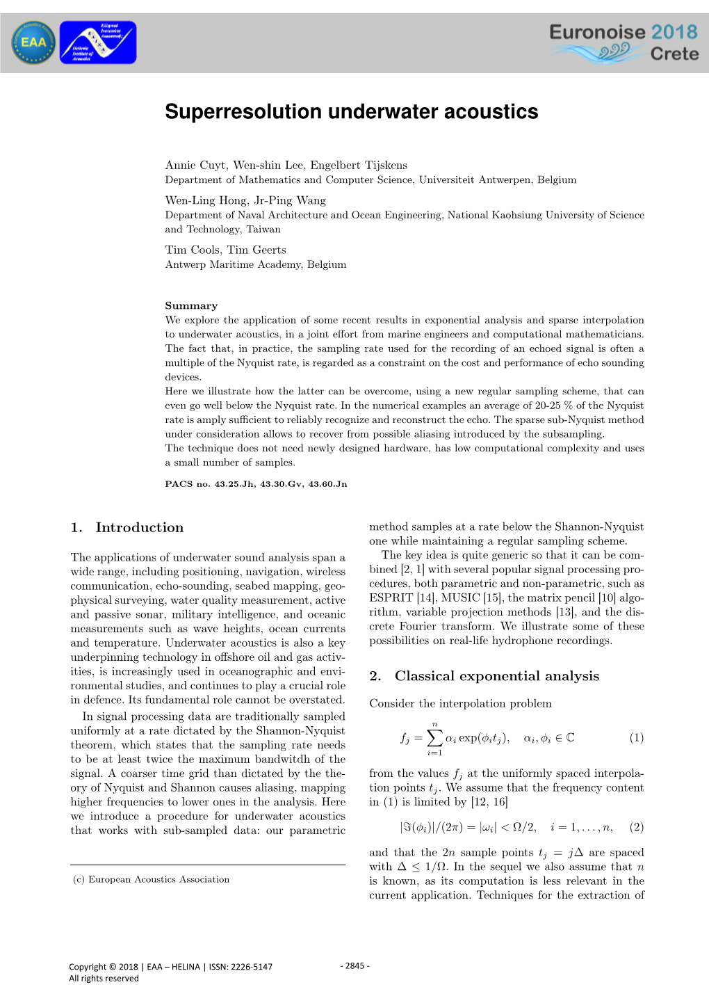 Superresolution Underwater Acoustics