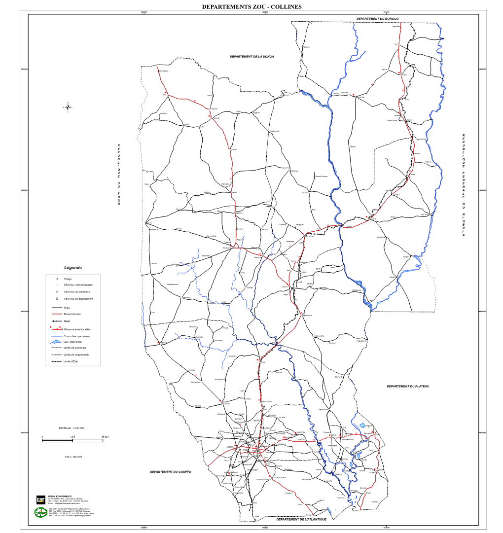 Departements Zou - Collines 350000 400000 450000