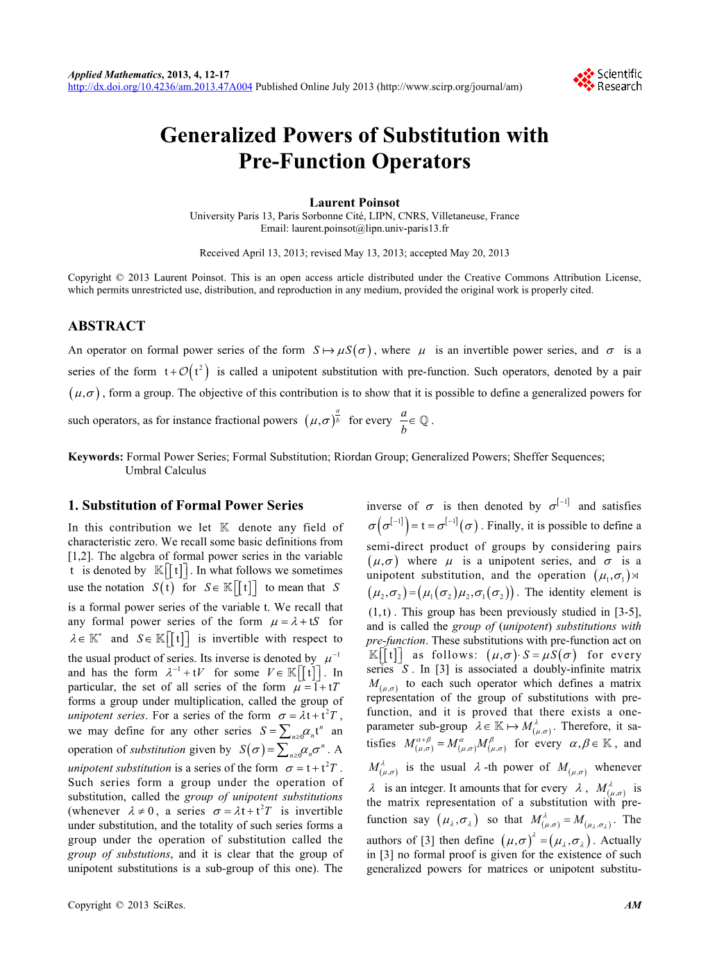 Generalized Powers of Substitution with Pre-Function Operators