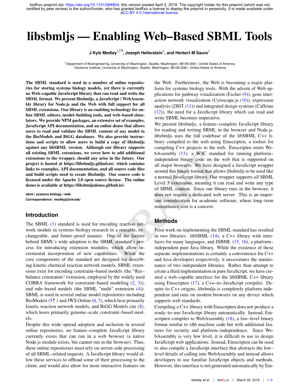 Enabling Web–Based SBML Tools