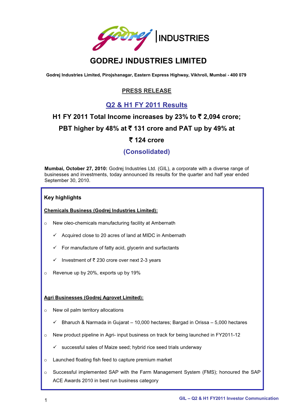 Godrej Industries Limited