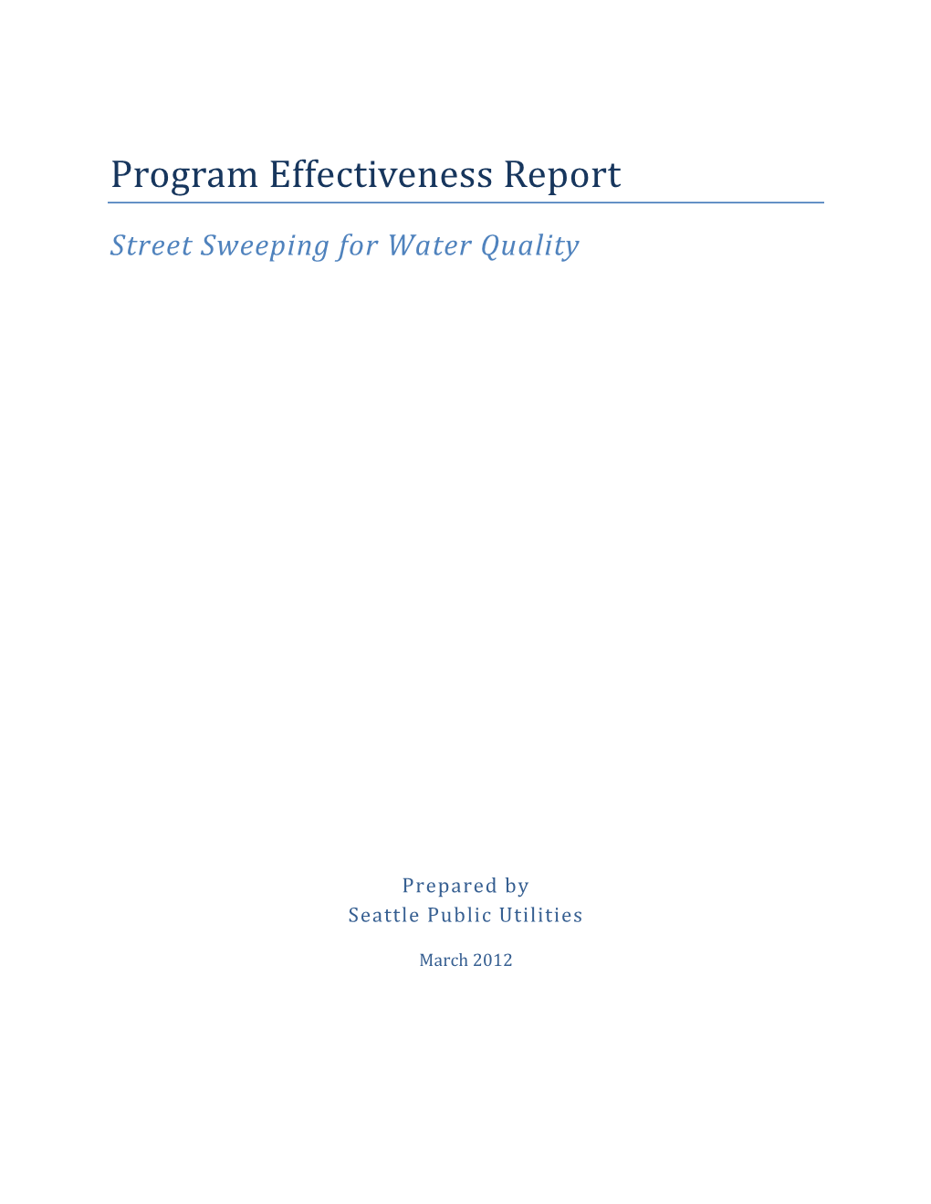 Program Effectiveness Report