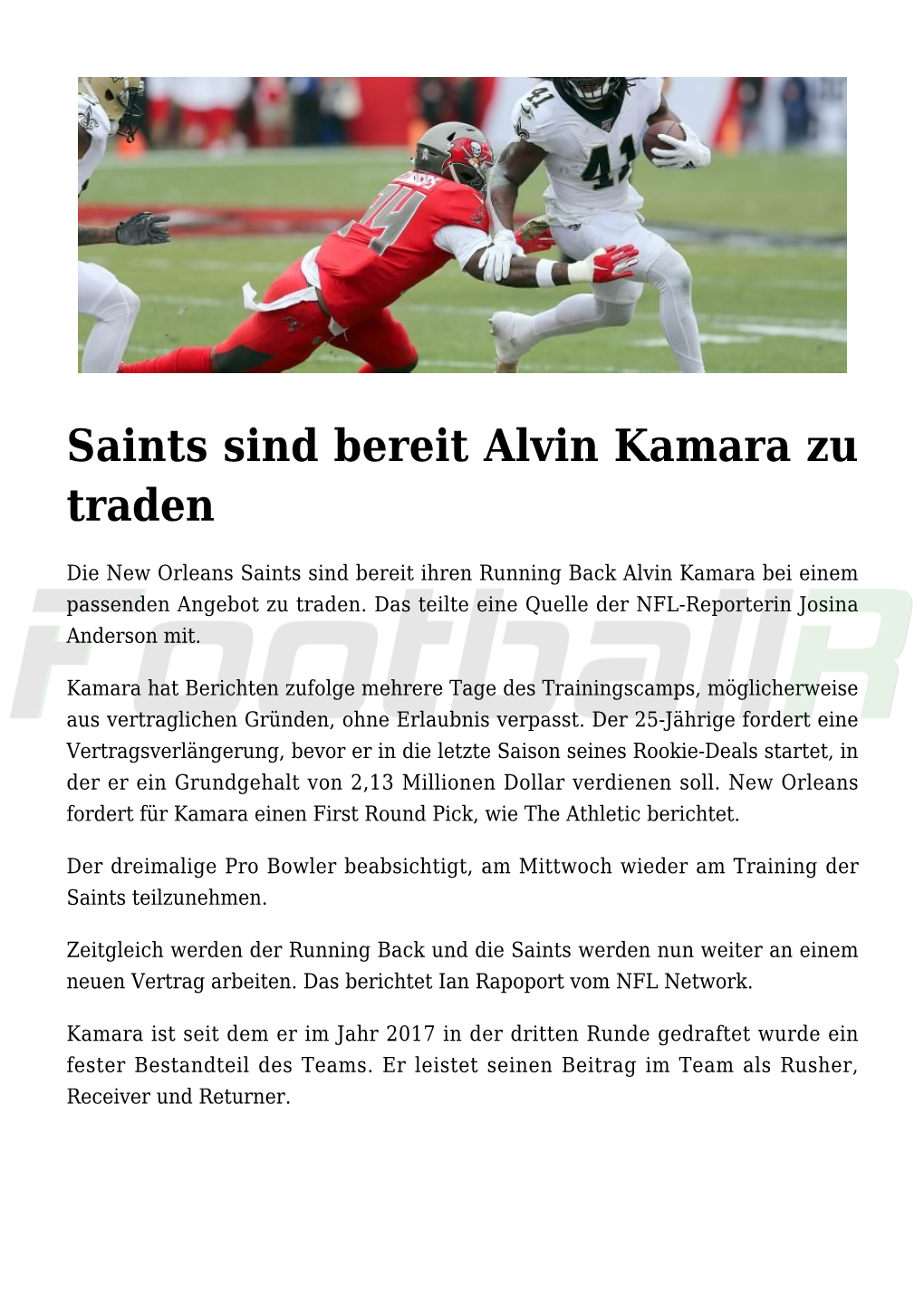 Saints Sind Bereit Alvin Kamara Zu Traden