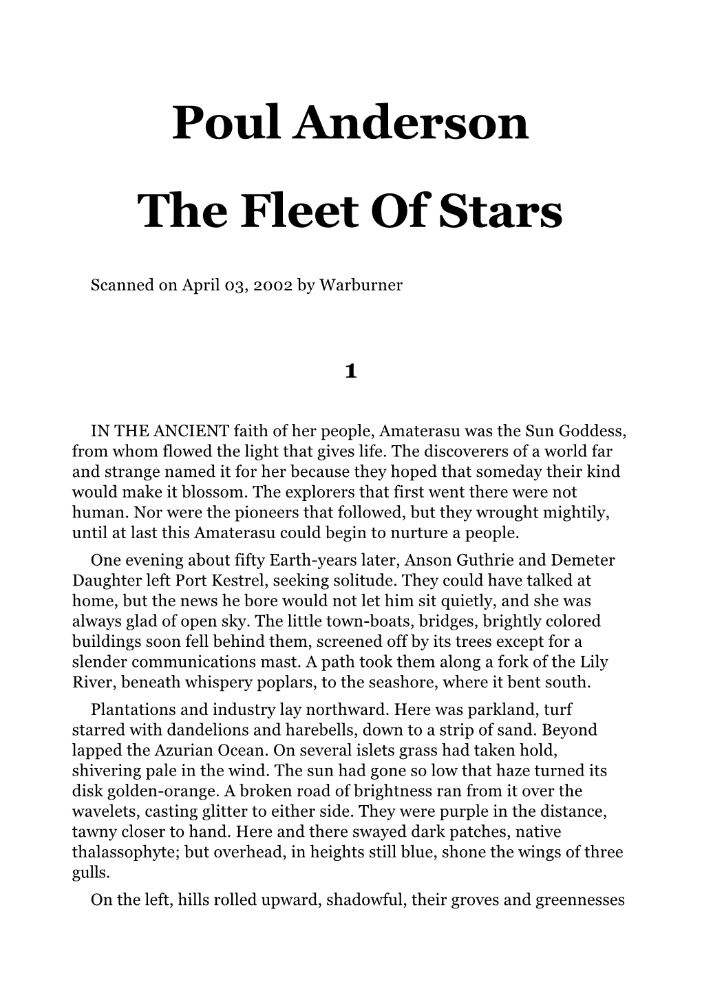 Poul Anderson the Fleet of Stars
