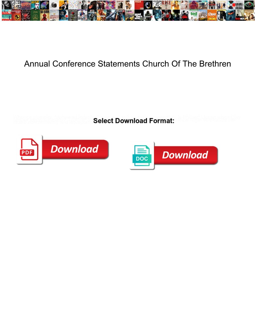 Annual Conference Statements Church of the Brethren