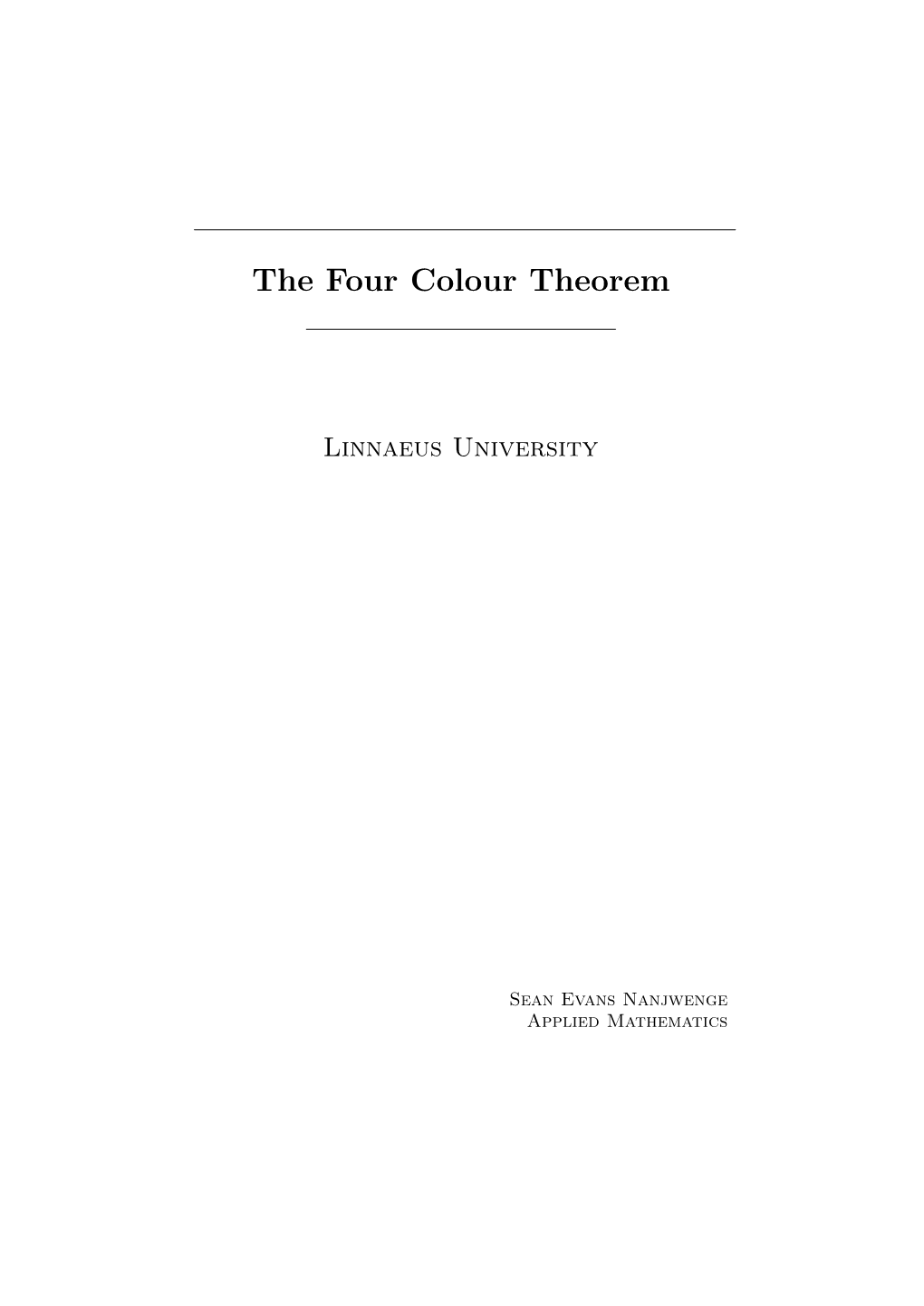 The Four Colour Theorem