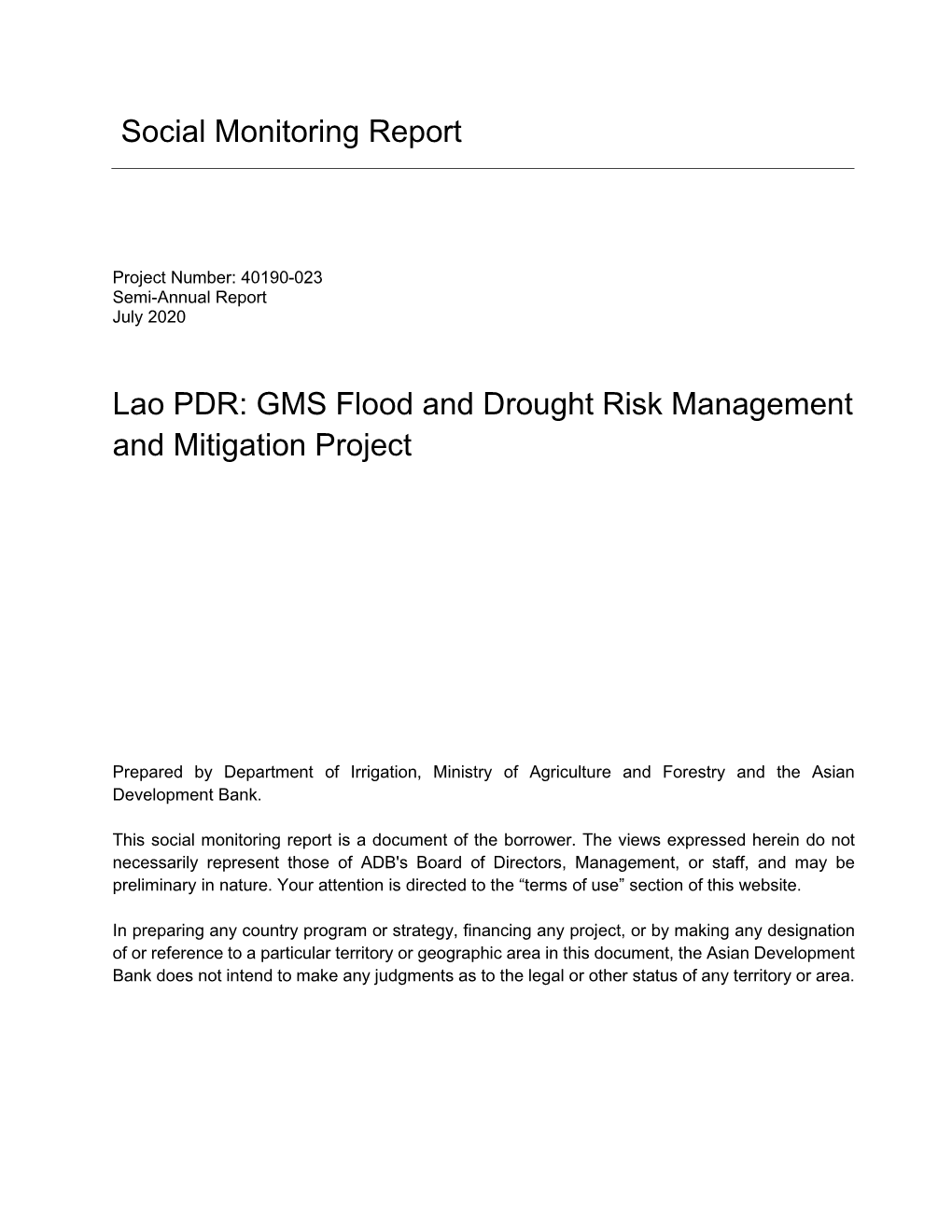 GMS Flood and Drought Risk Management and Mitigation Project