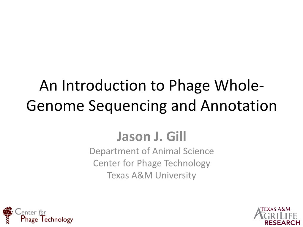 Genome Sequencing and Annotation