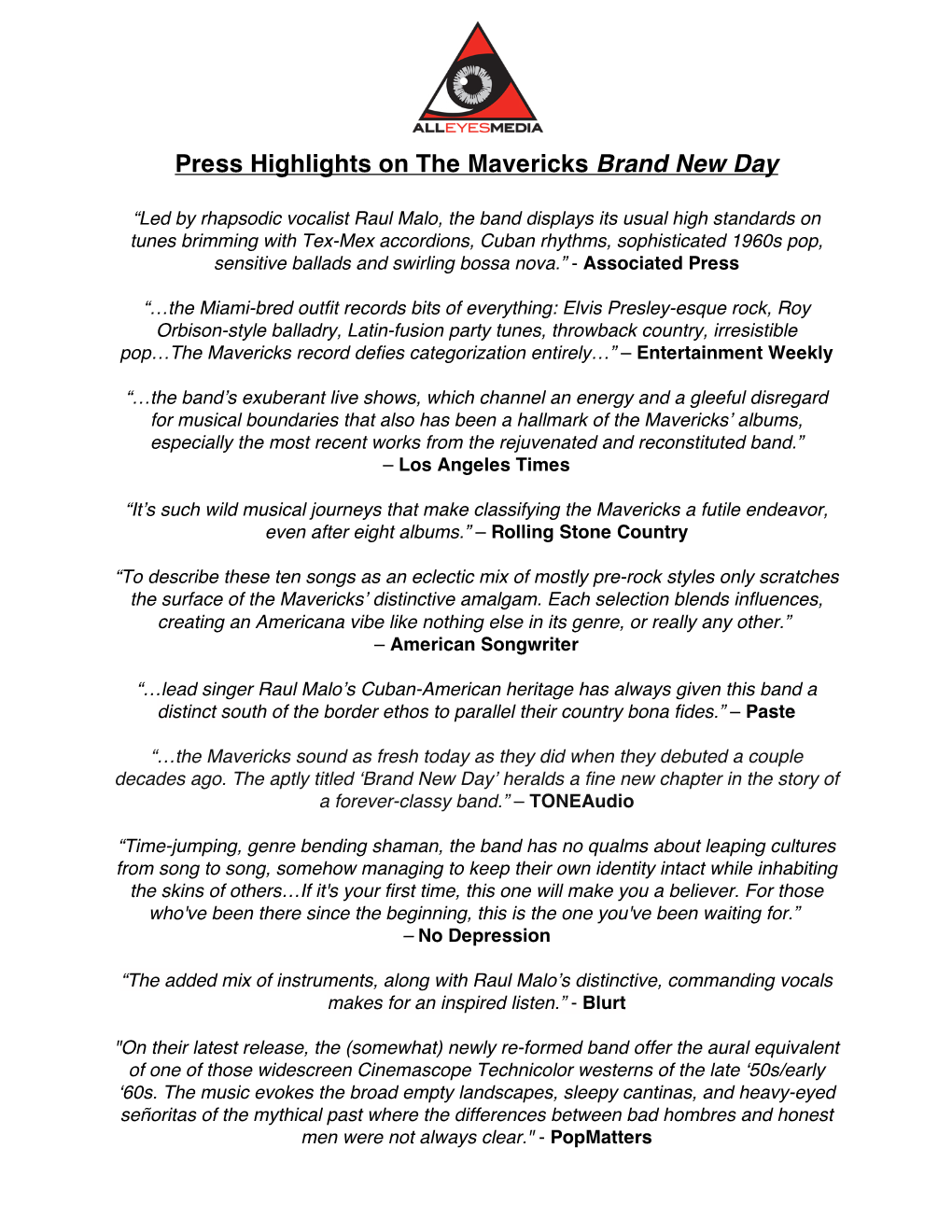 Press Highlights on the Mavericks Brand New Day