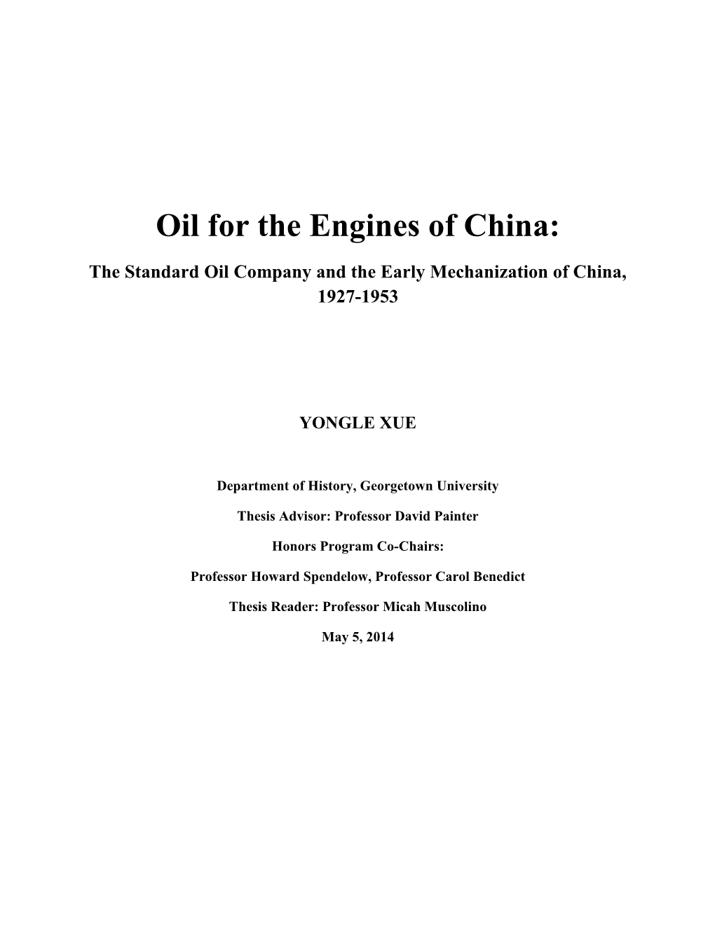 Oil for the Engines of China