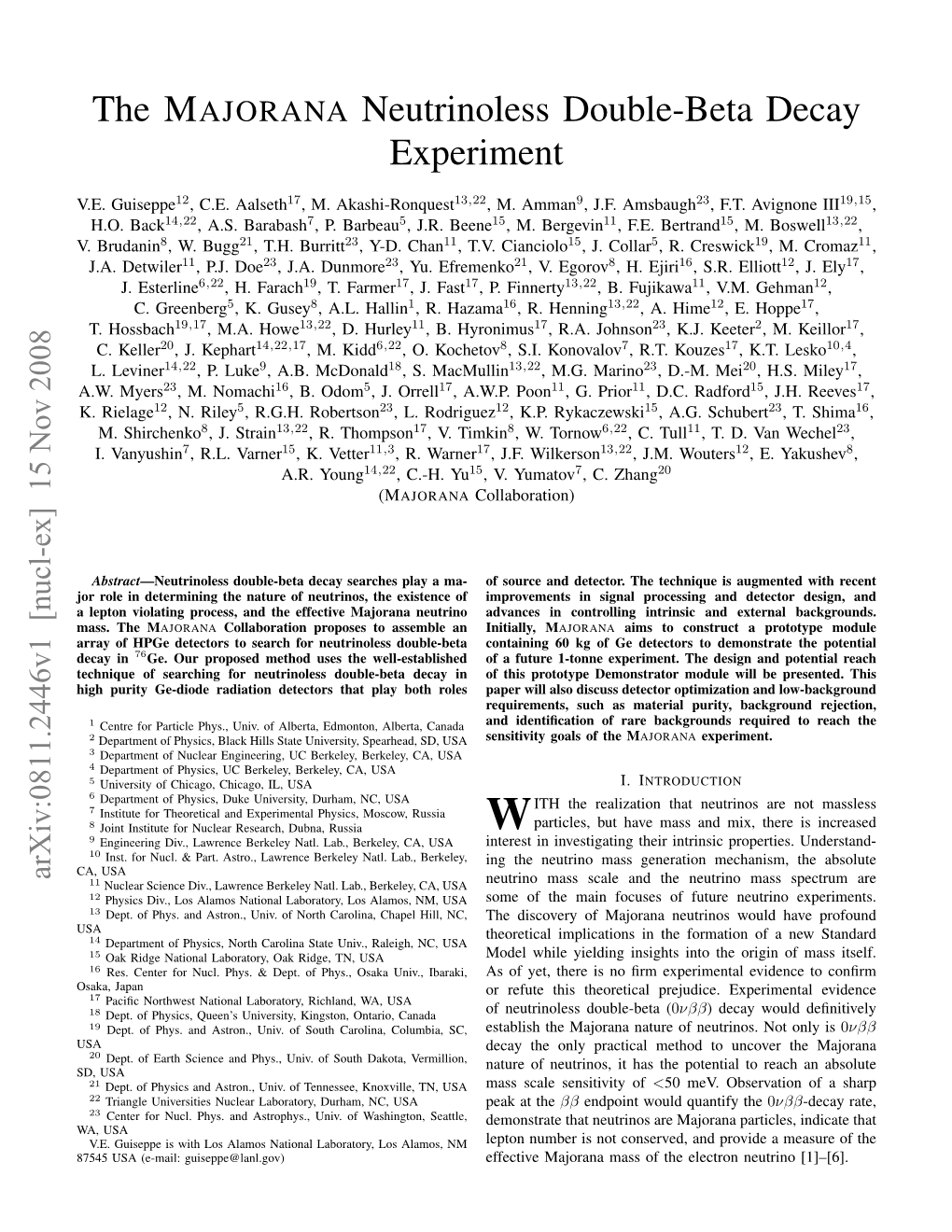 The MAJORANA Neutrinoless Double-Beta Decay Experiment