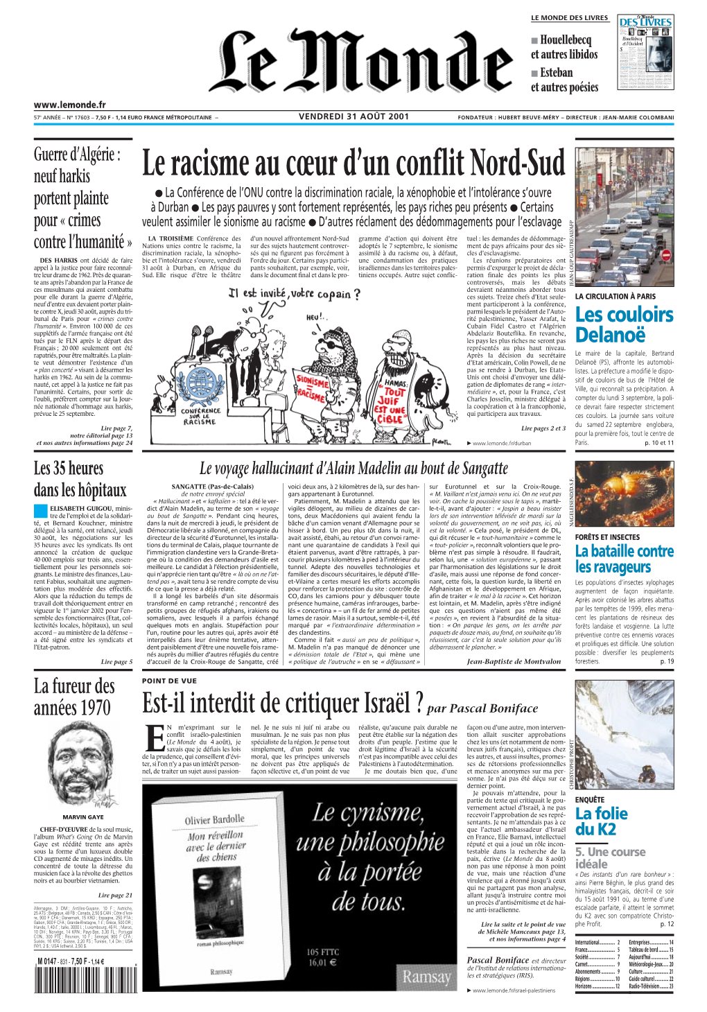 LE MONDE/PAGES&lt;UNE&gt;