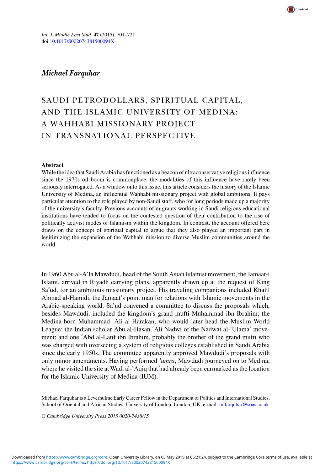 Michael Farquhar SAUDI PETRODOLLARS