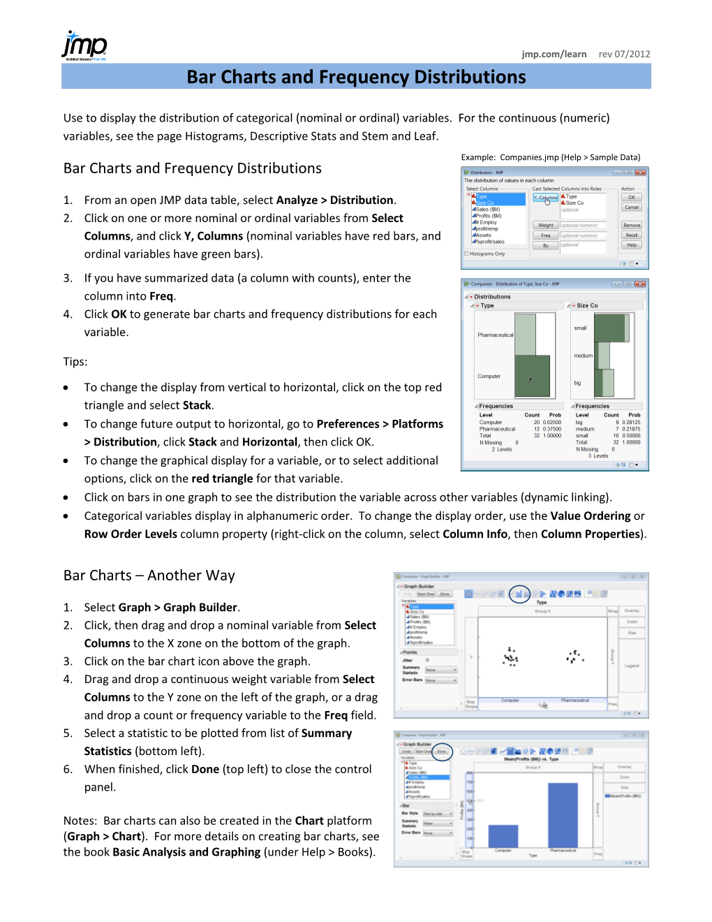 Bar Charts and Frequency Distributions