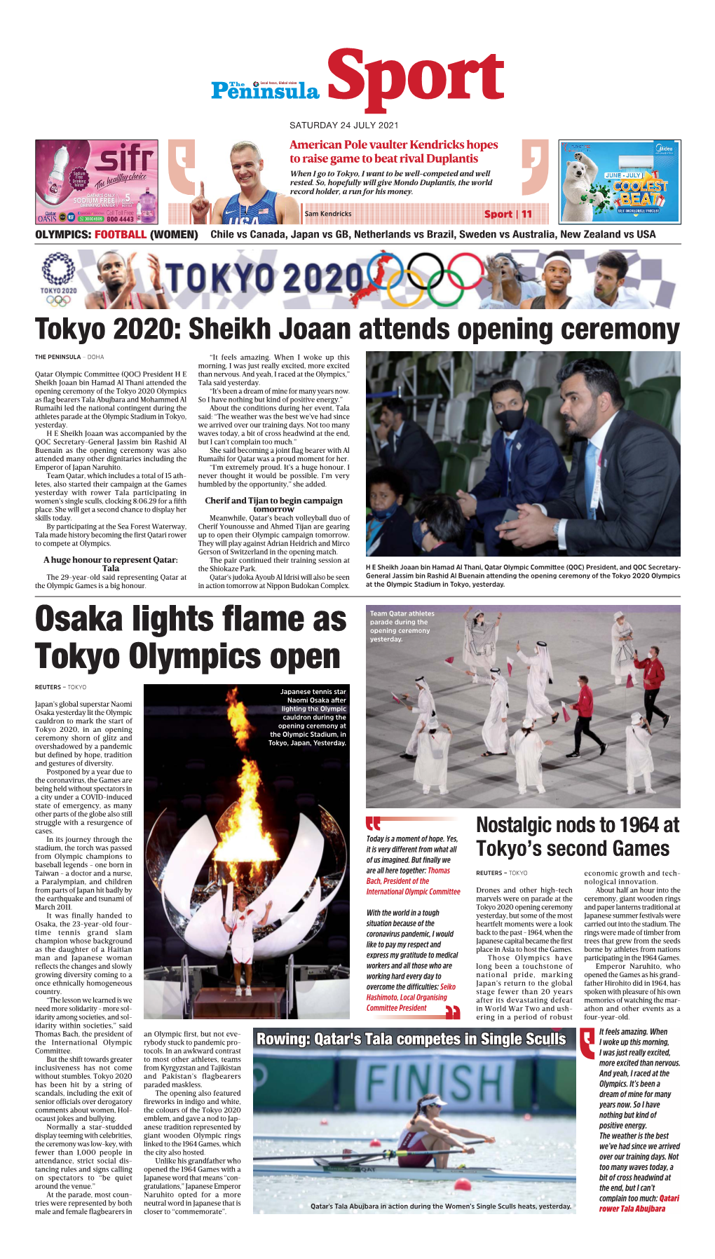 Osaka Lights Flame As Tokyo Olympics Open