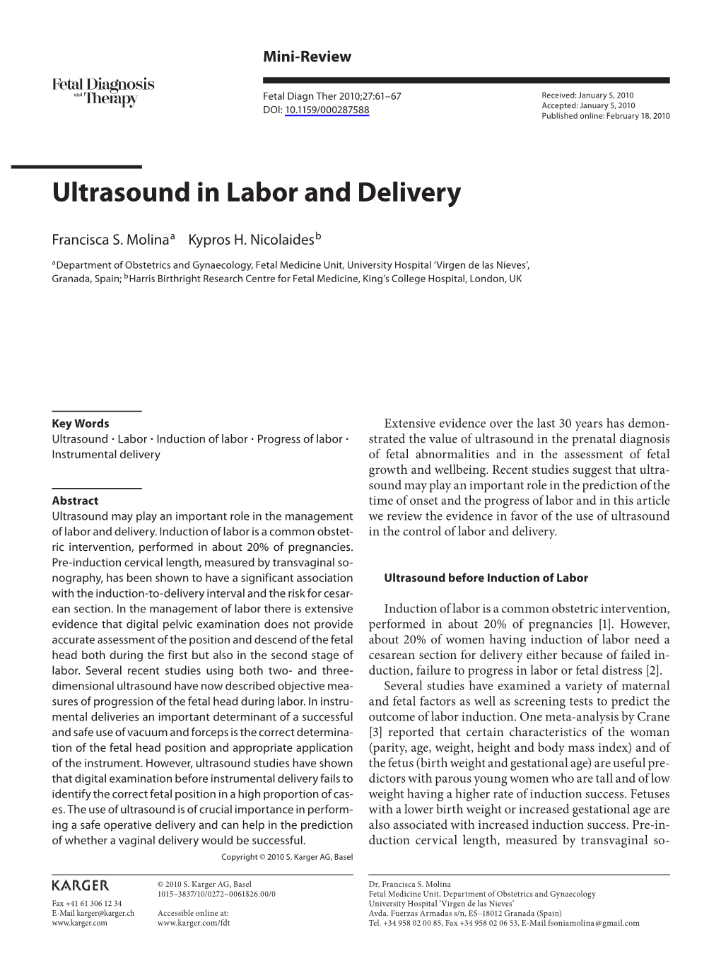 Ultrasound in Labor and Delivery