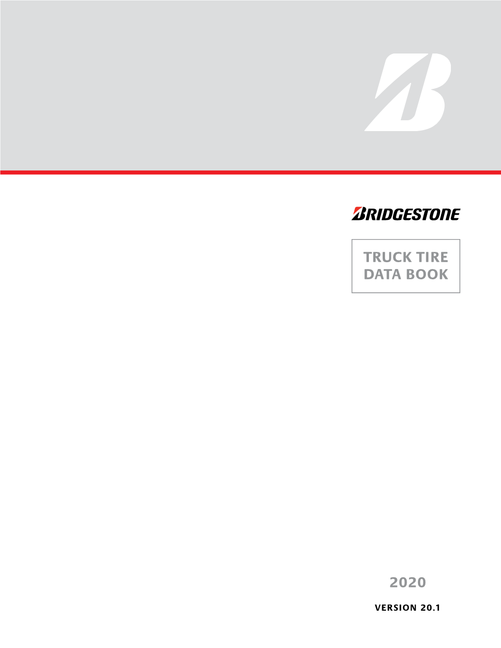 Truck Tire Data Book 2020 Tire Data Book TABLE of CONTENTS | Medium & Light Truck