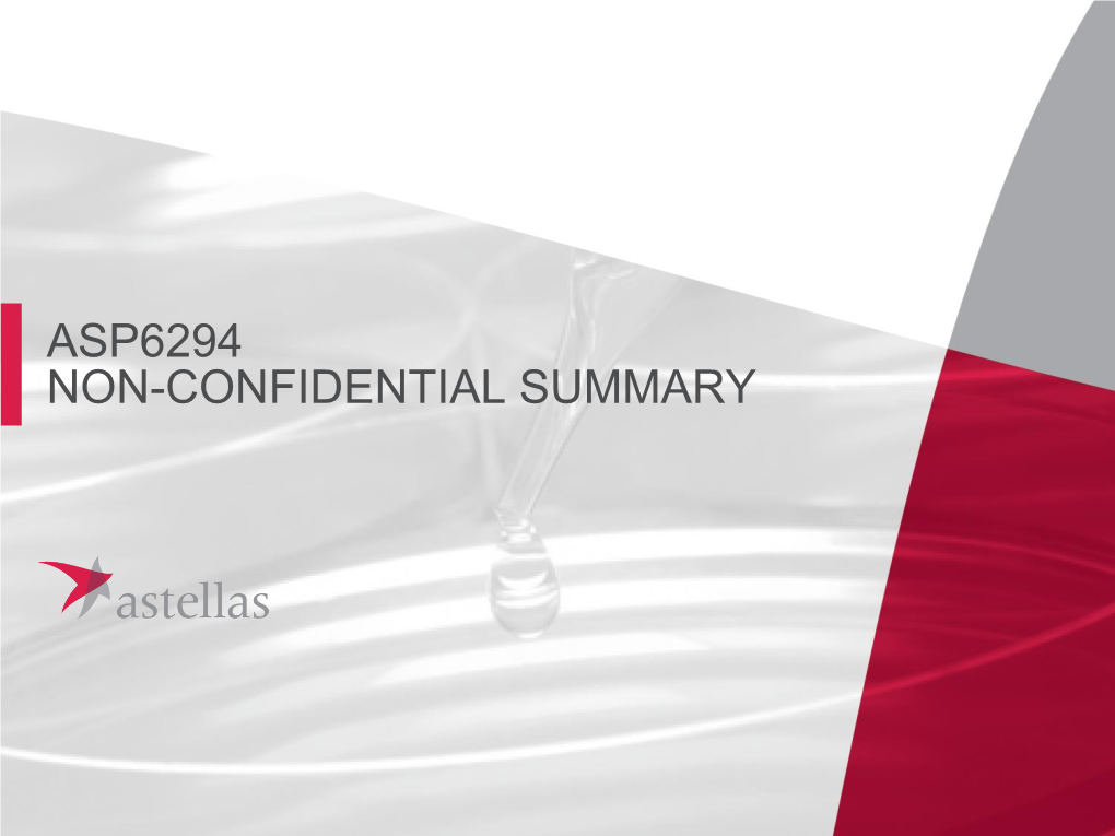 Asp6294 Non-Confidential Summary Disclaimer 2
