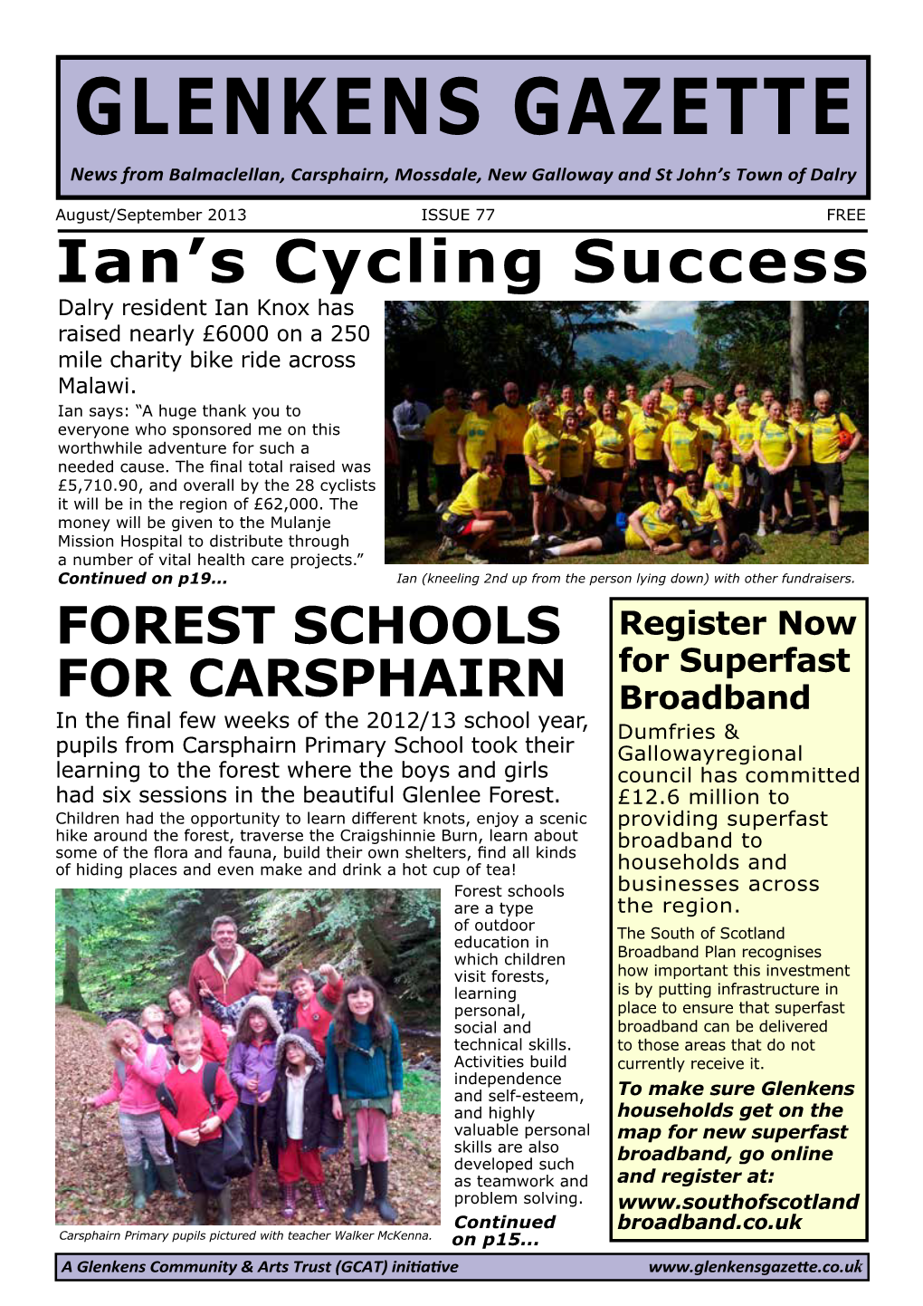 GLENKENS GAZETTE News from Balmaclellan, Carsphairn, Mossdale, New Galloway and St John’S Town of Dalry