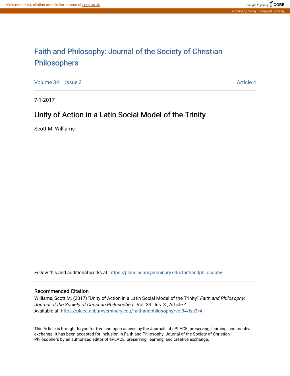 Unity of Action in a Latin Social Model of the Trinity