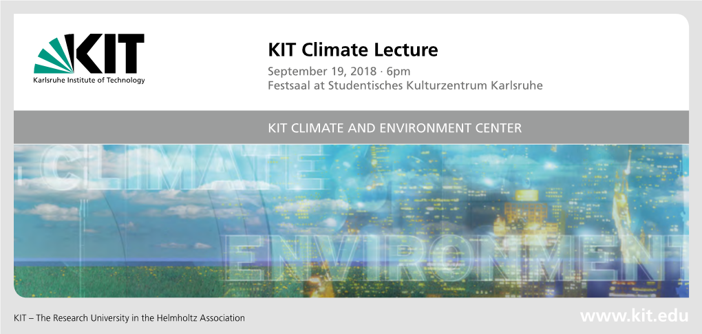 KIT Climate Lecture �Rabener Stra�E �Rabener