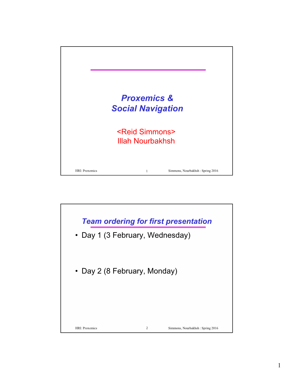 Proxemics & Social Navigation