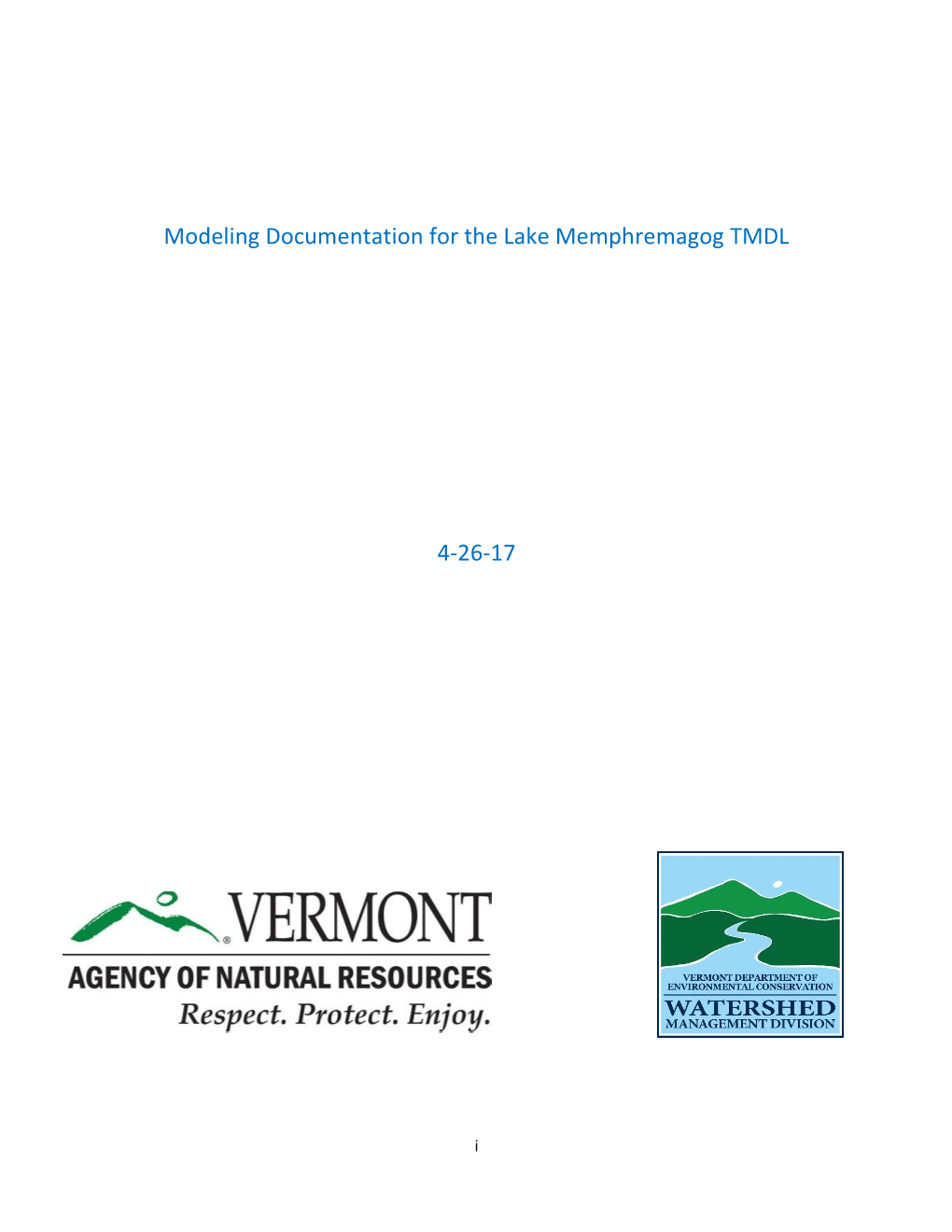 Modeling Documentation for the Lake Memphremagog TMDL 4-26-17