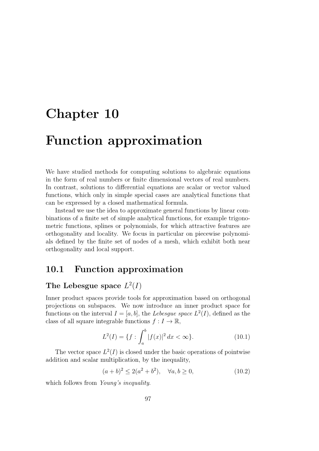 Chapter 10 Function Approximation
