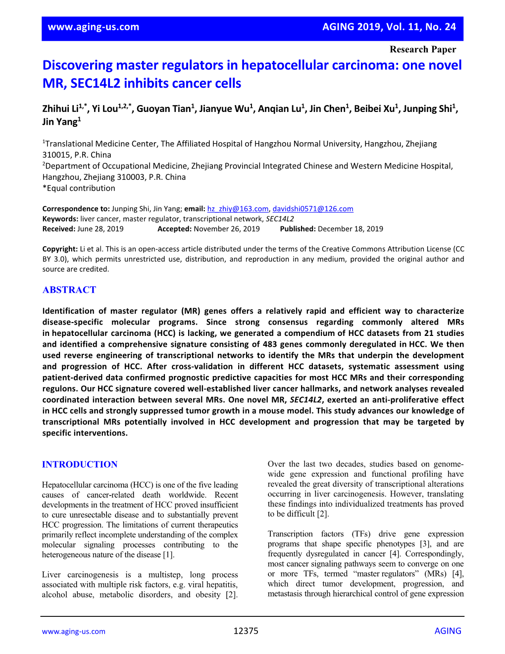 One Novel MR, SEC14L2 Inhibits Cancer Cells