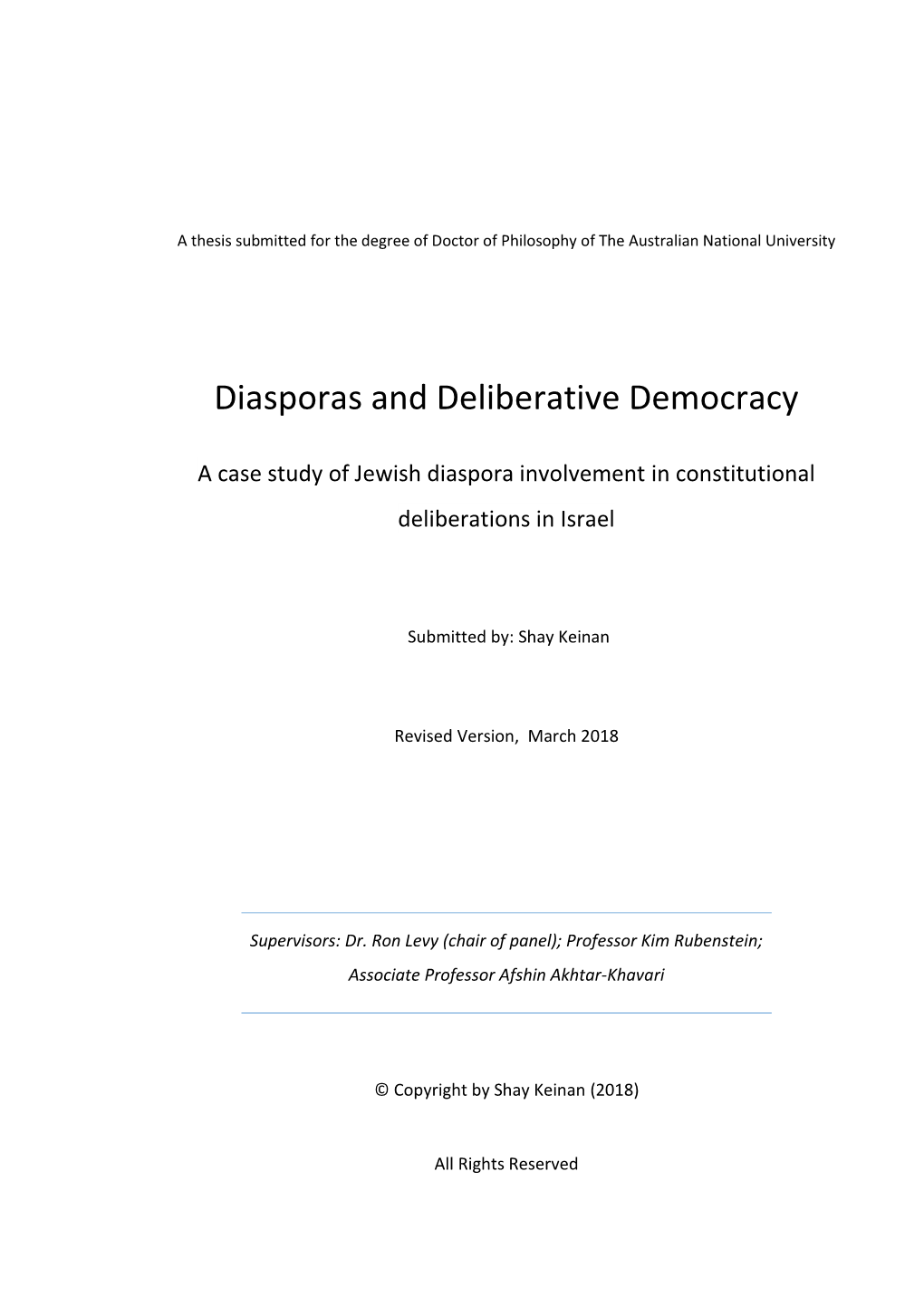 Diasporas and Deliberative Democracy