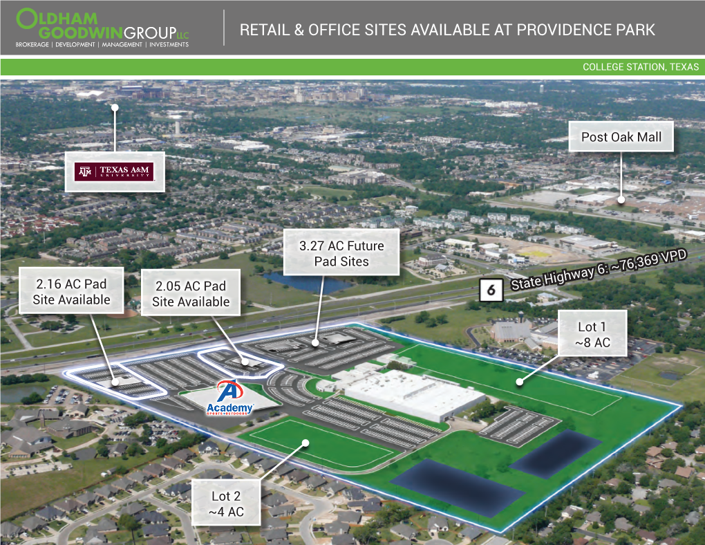 Retail & Office Sites Available at Providence Park