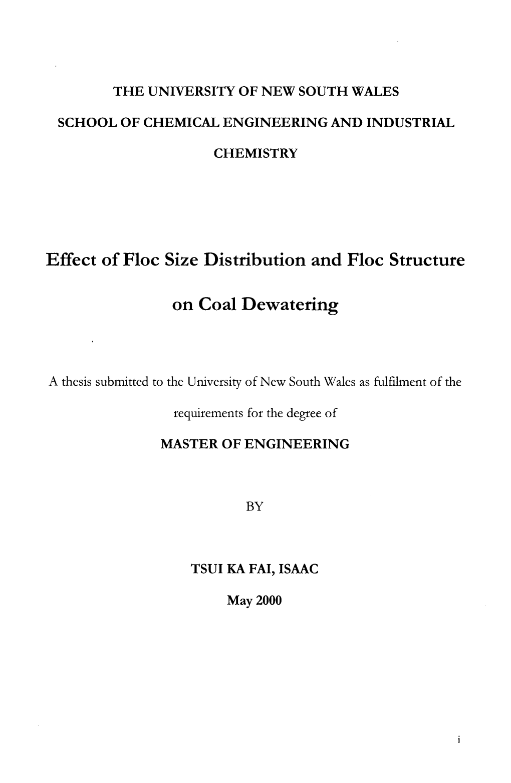 Effect of Floc Size Distribution and Floc Structure on Coal Dewatering