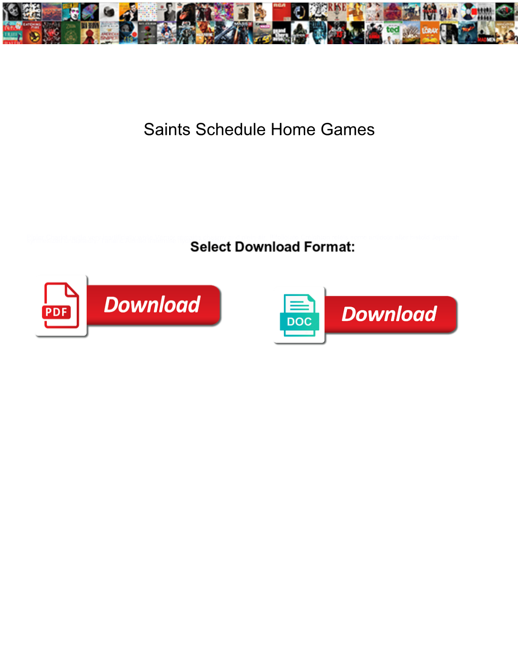 Saints Schedule Home Games