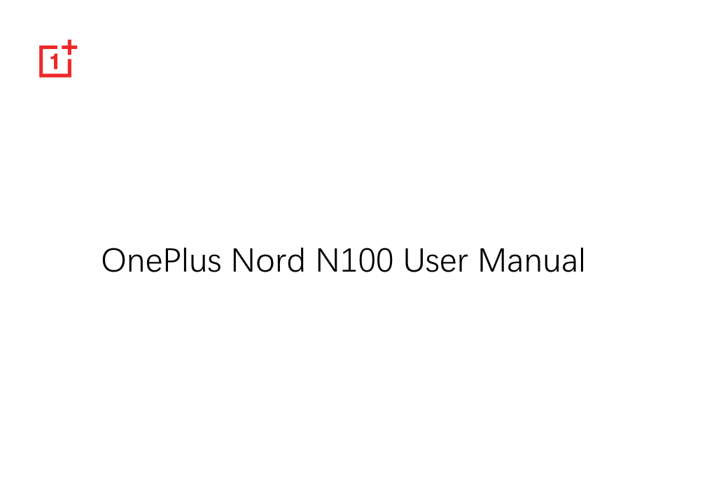 Oneplus Nord N100 User Manual