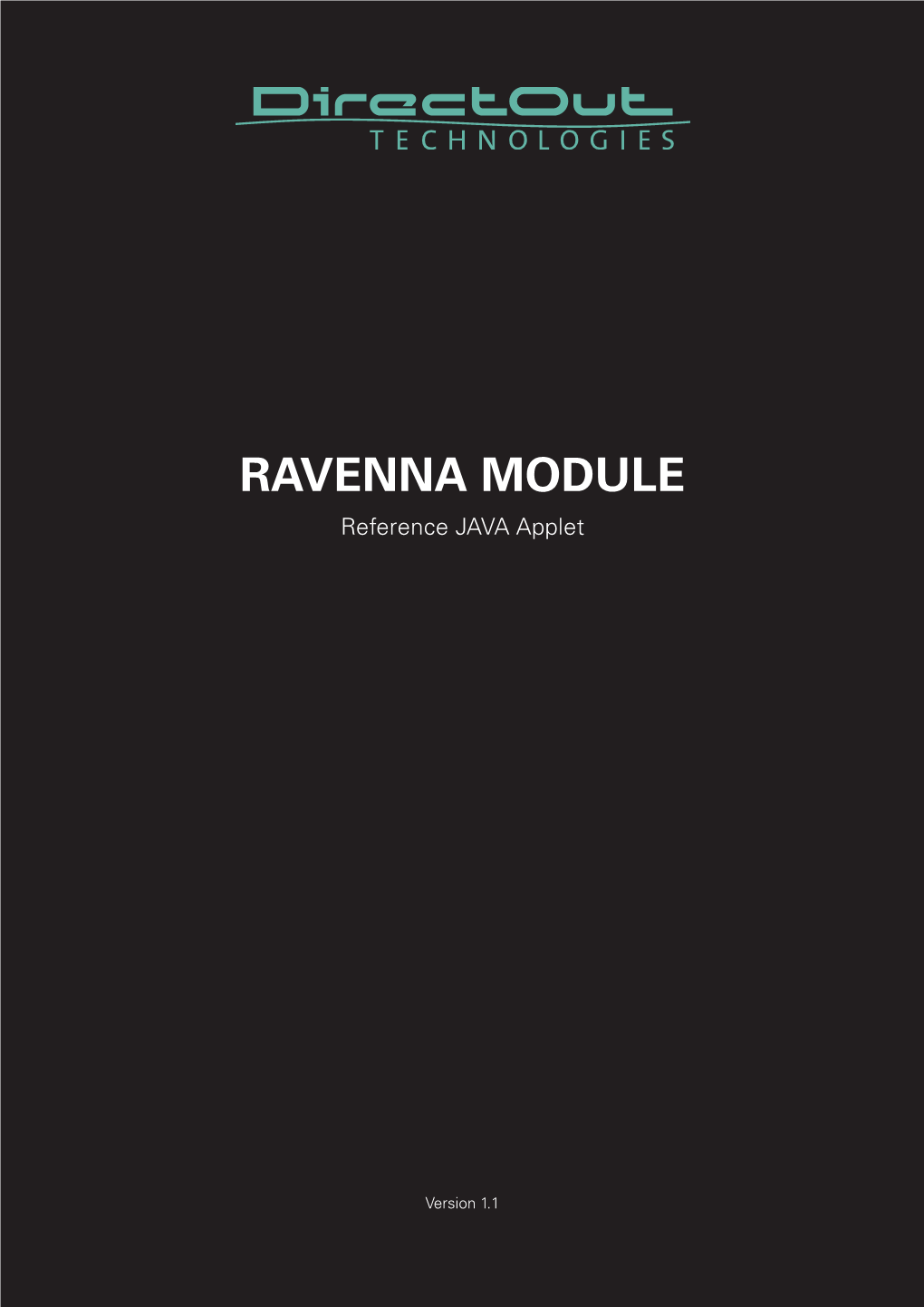 RAVENNA MODULE Reference JAVA Applet