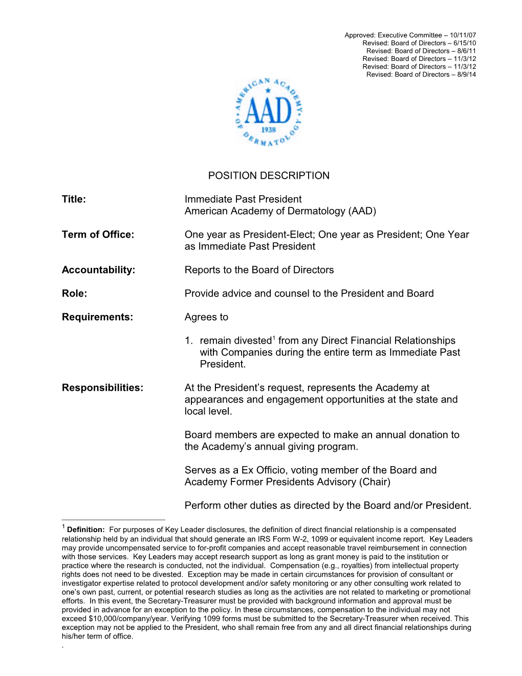 AAD Immediate Past President Position Description (1050088-2)