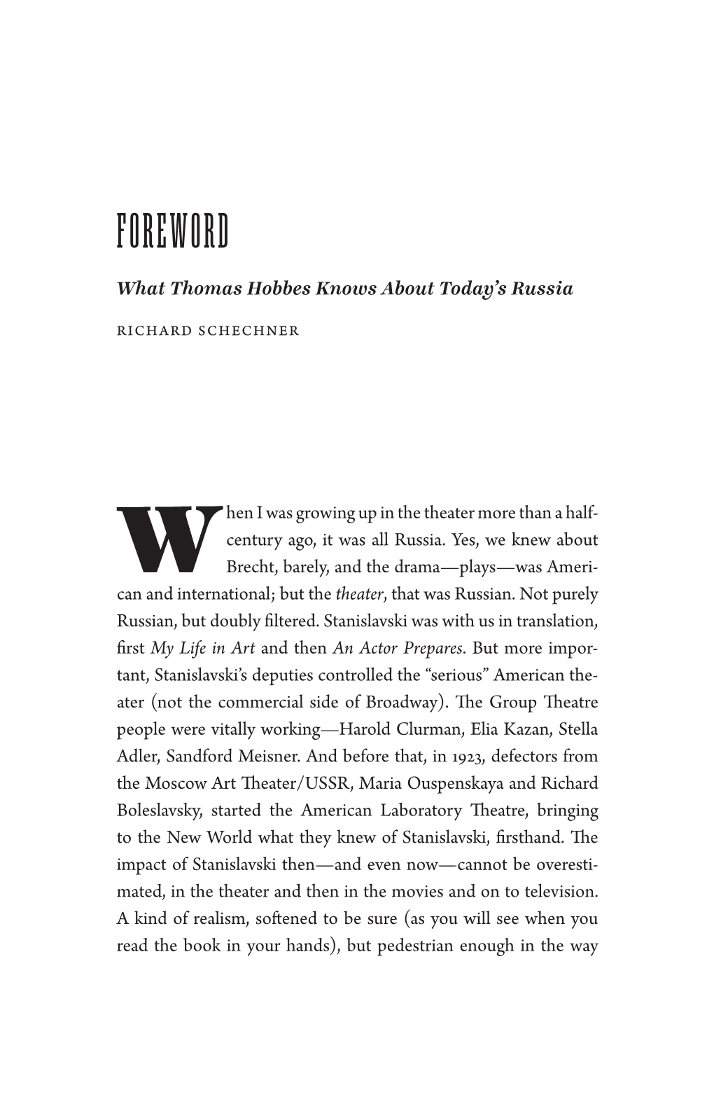 FOREWORD. What Thomas Hobbes Knows About Today's Russia
