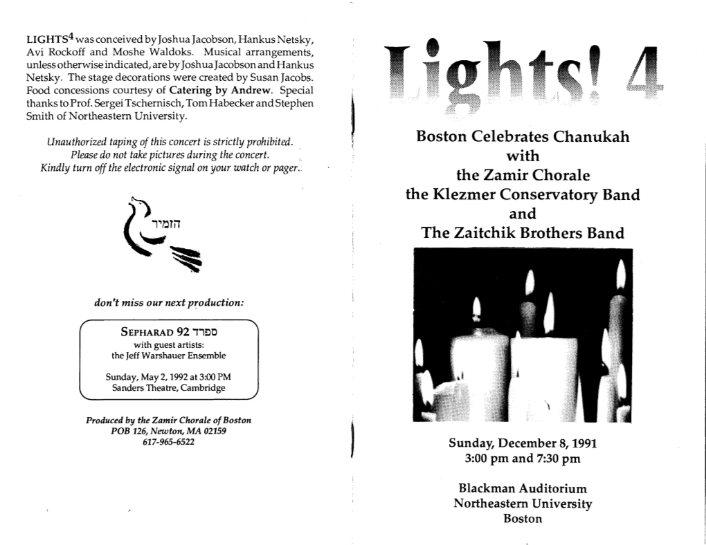 1991 Lights4! Boston Celebrates Chanukka.Pdf
