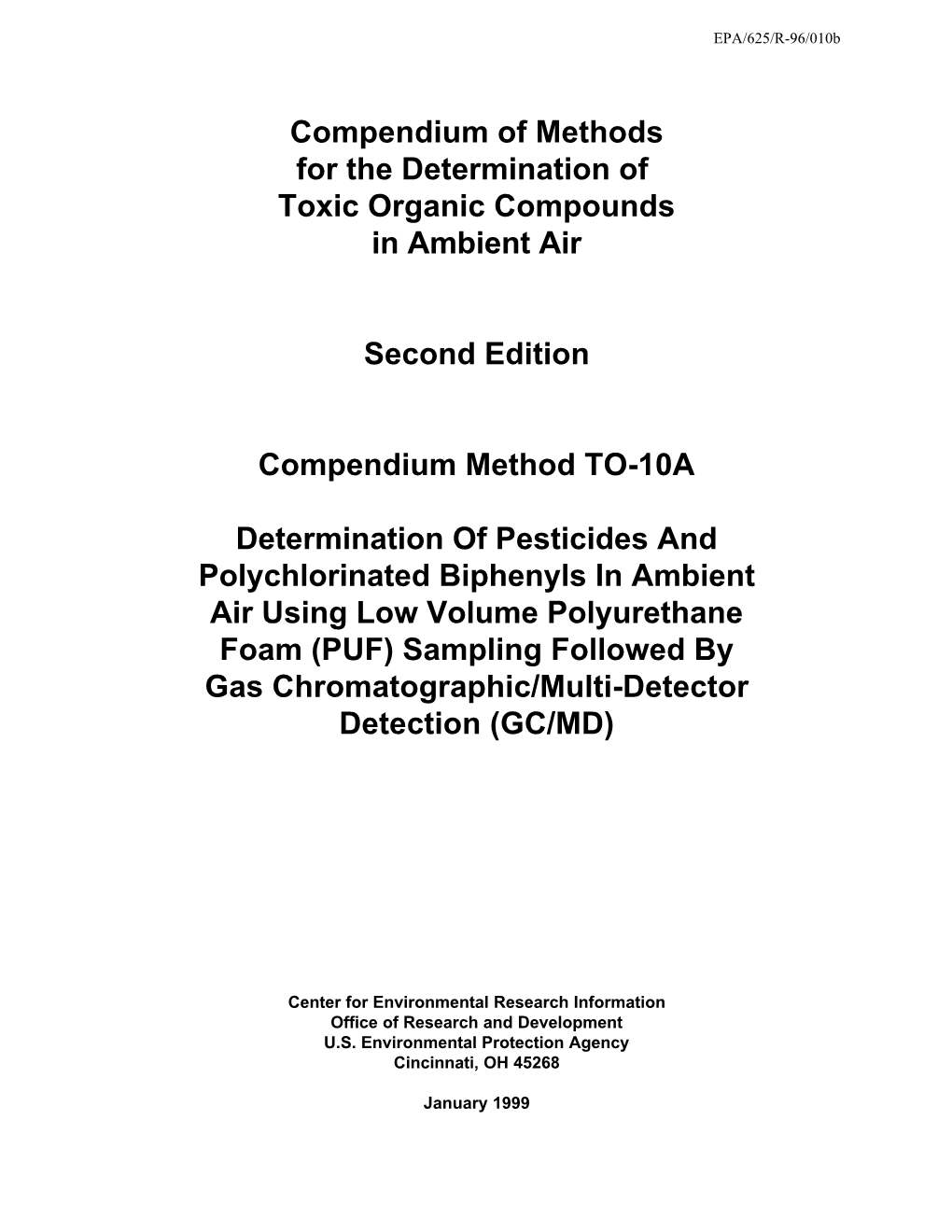 EPA Air Method, Toxic Organics