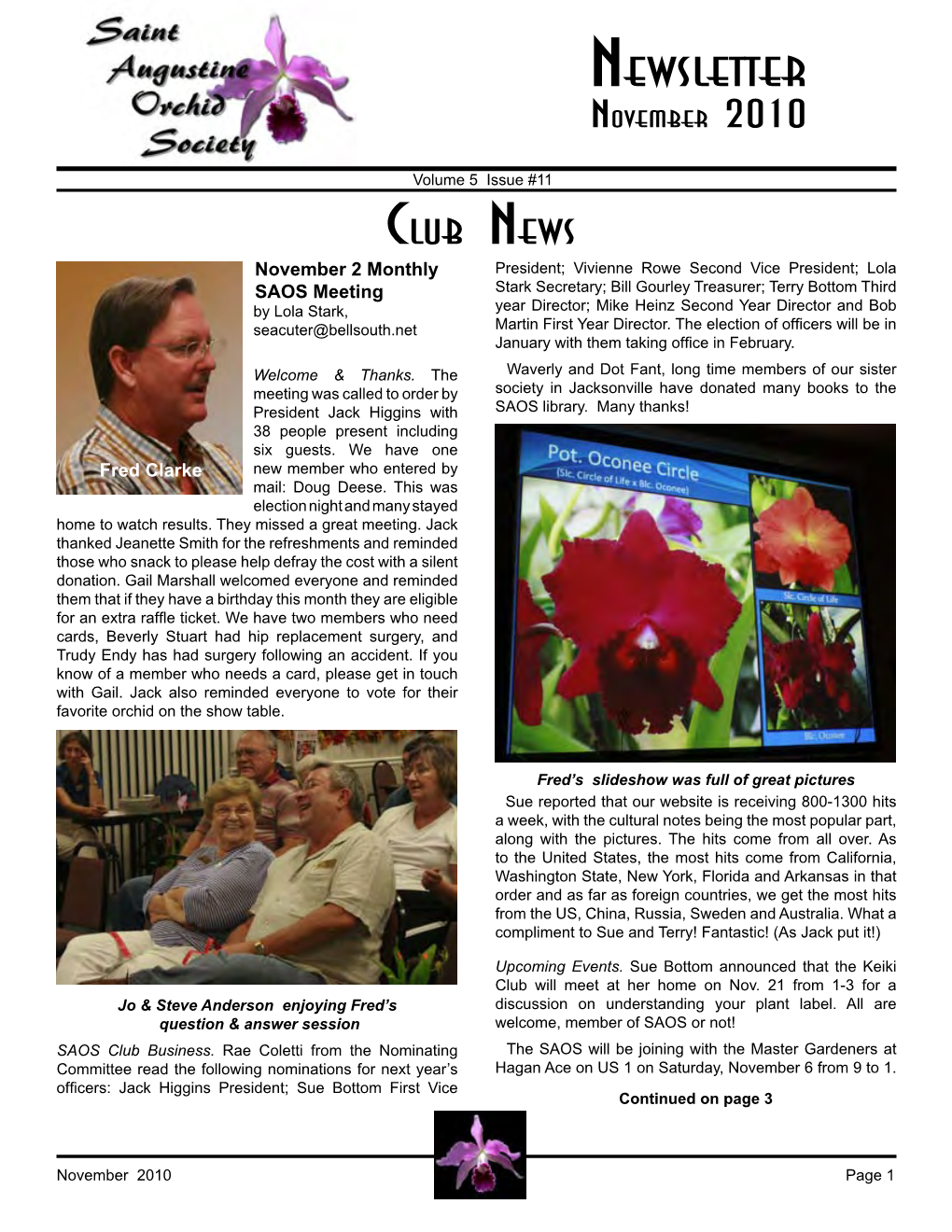 Newsletter November 2010