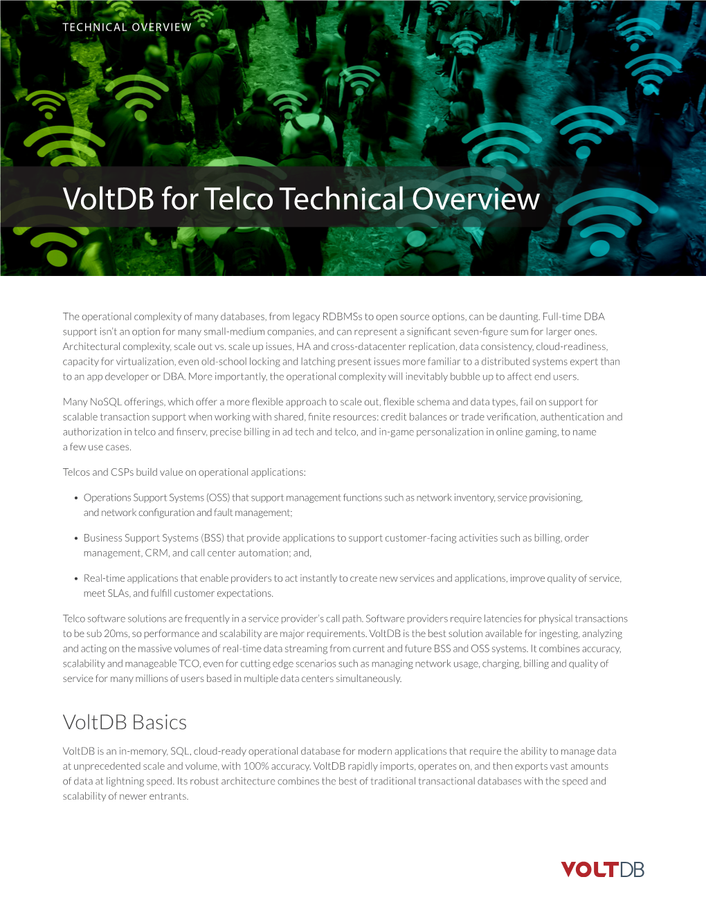 Voltdb for Telco Technical Overview