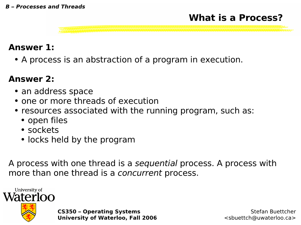 What Is a Process?
